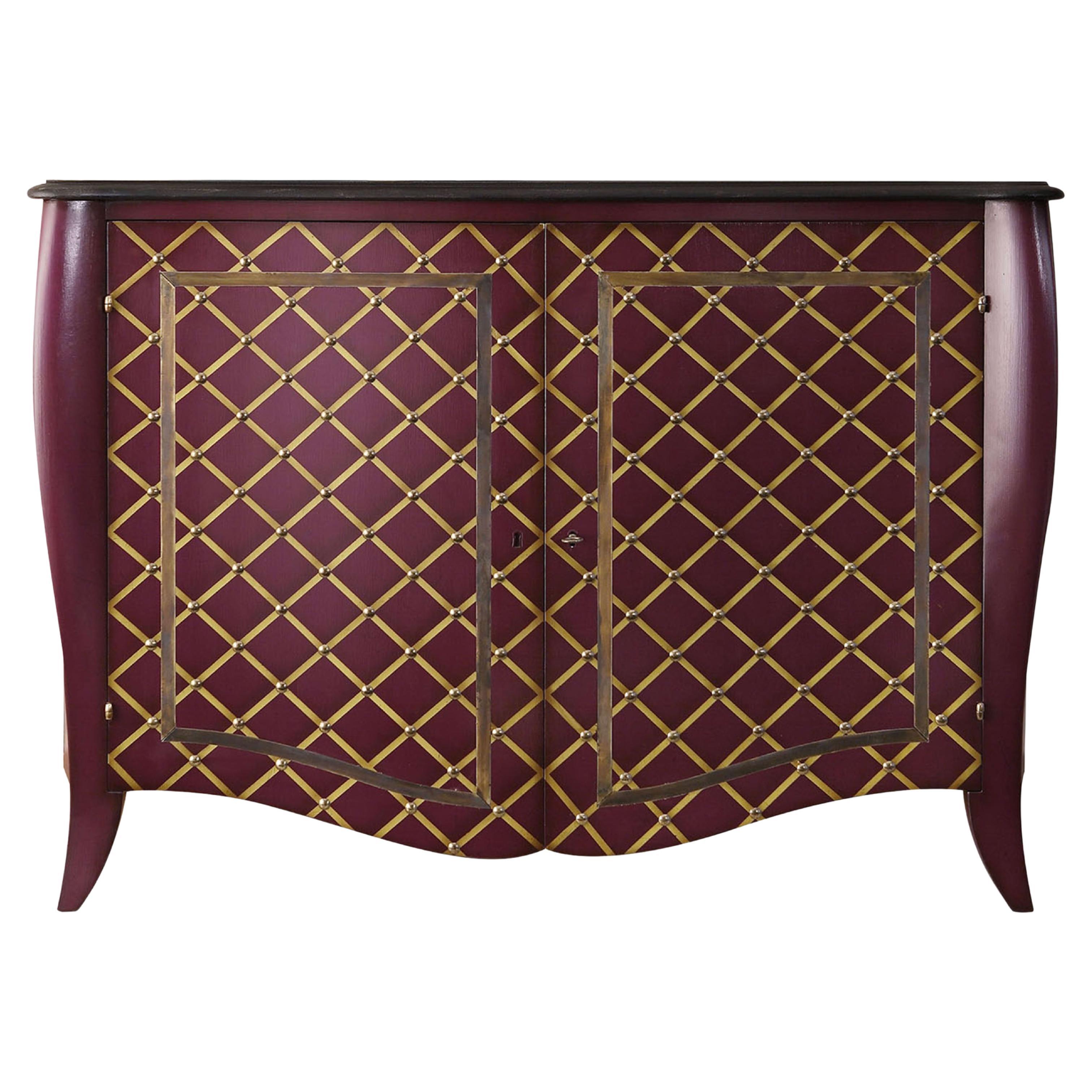 Purple and Yellow Sideboard  For Sale