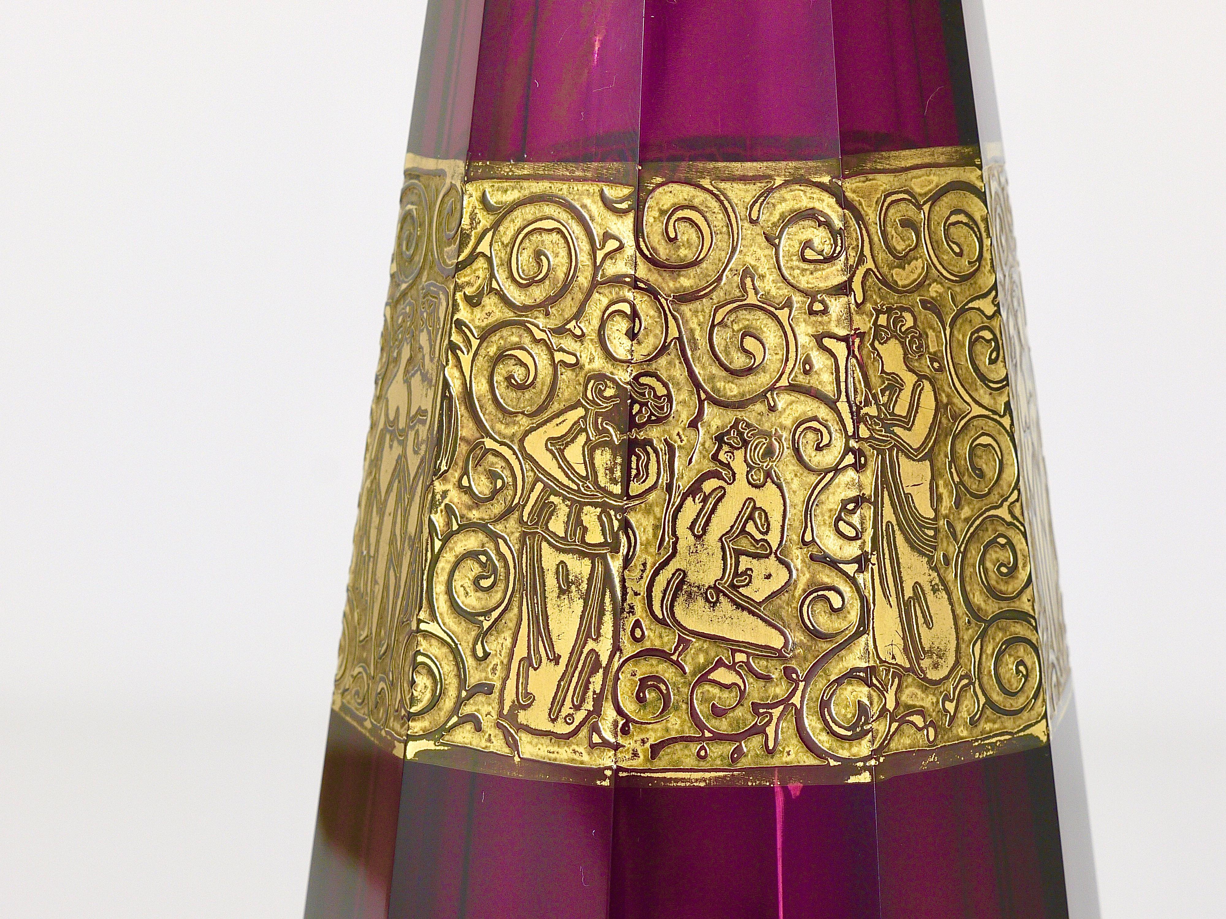 Purple Art Deco Ludwig Moser Karlsbad Crystal Glass Vase, Czechoslovakia, 1920s 1