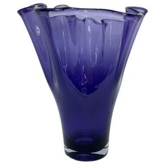 Purple Art Glass Murano Handkerchief Vase, Modern, 1980s