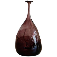 Purple Art Glass Vase by Michael Robinson Signed Two Rivers, 1977