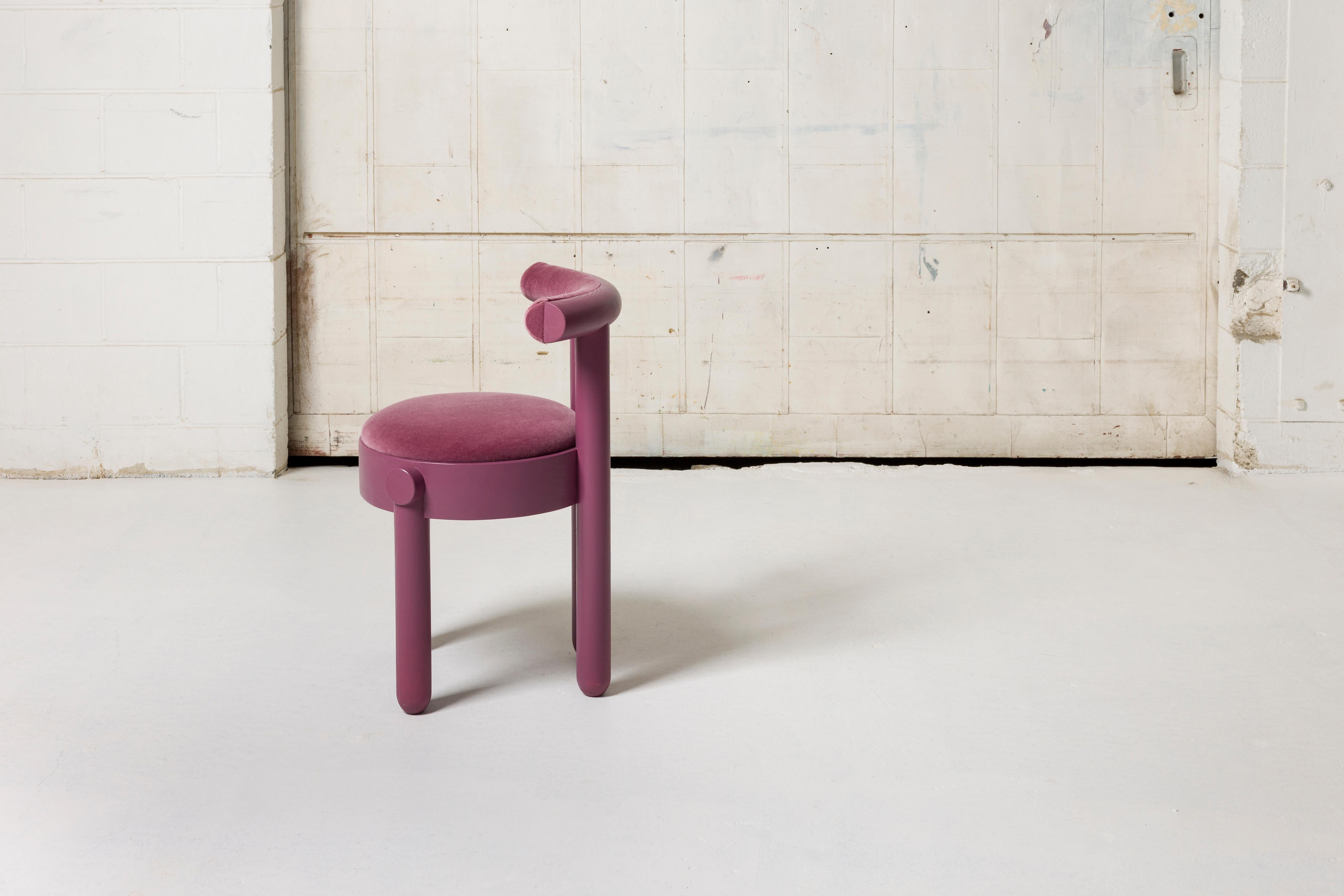 American Purple Ash Upholstered Back Dining Chair by BNF Studio For Sale