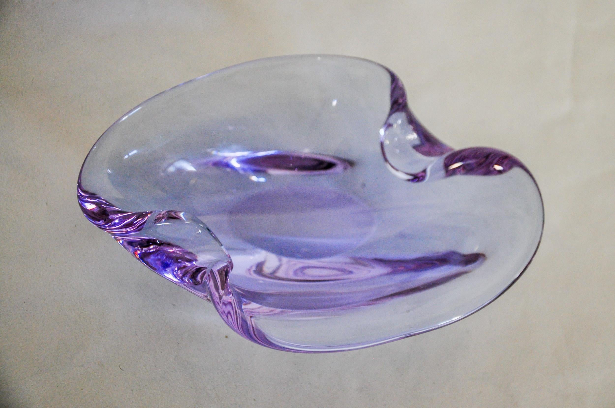 Purple ashtray by seguso, murano glass, italy, 1970 In Good Condition For Sale In BARCELONA, ES