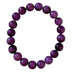 Purple Australian Stichtite 10mm Round Stretch Bracelet