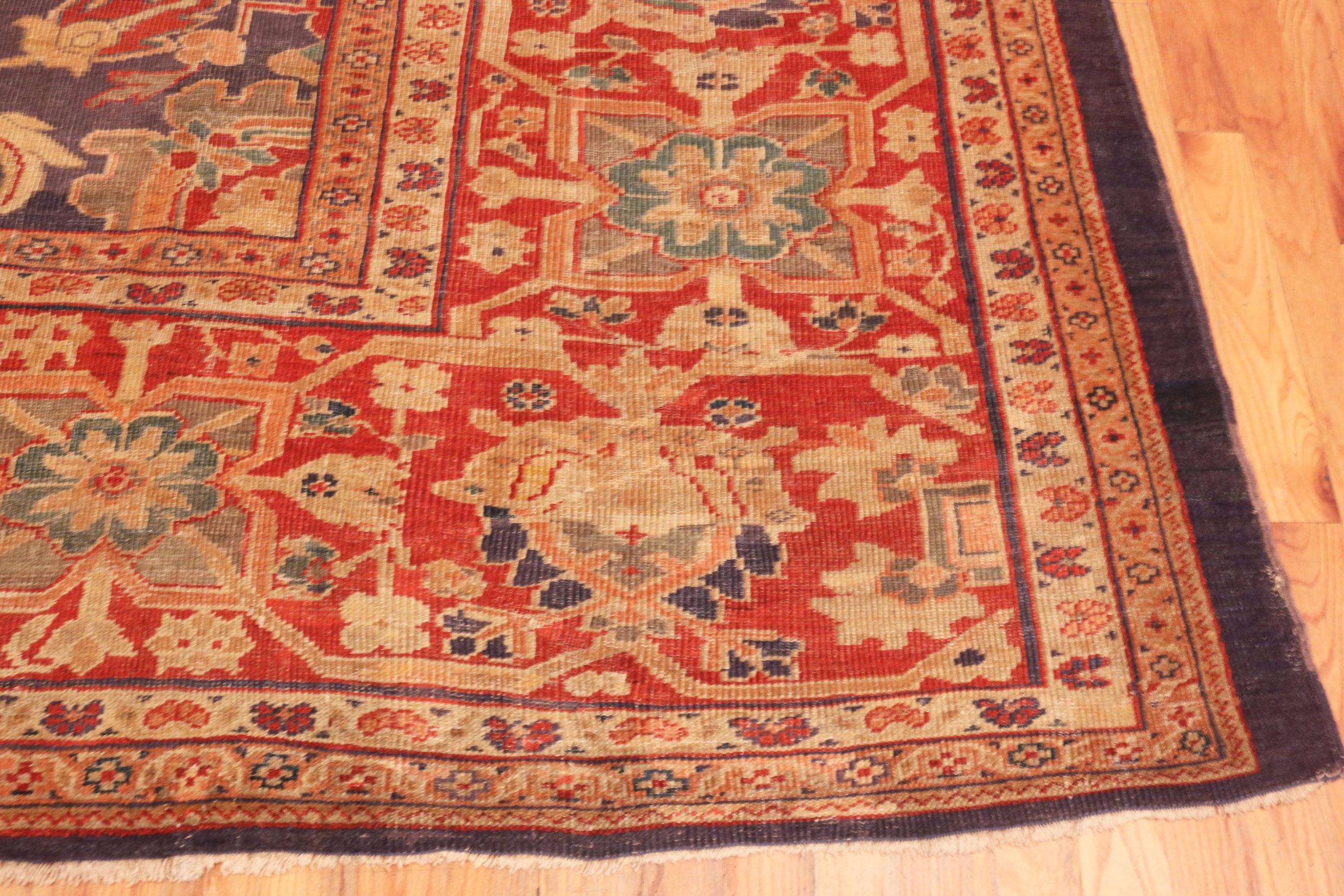20th Century Antique Persian Sultanabad Area Rug. 10 ft 4 in x 14 ft   For Sale