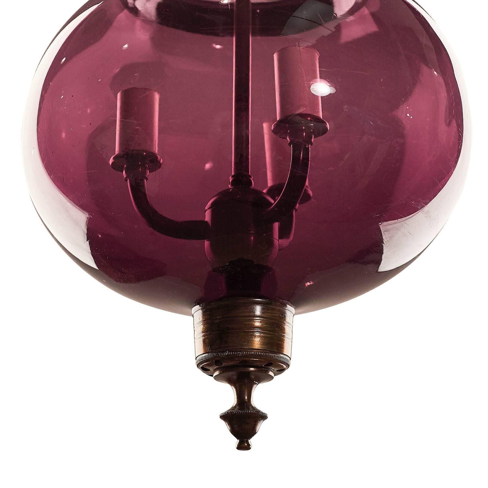 Anglo-Indian Purple Bell Jar Lantern