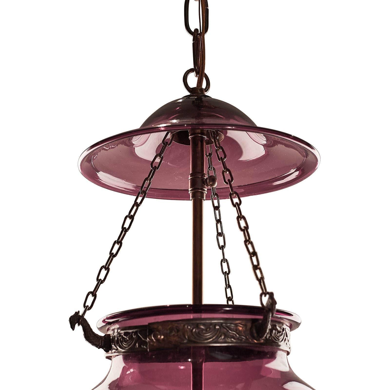 Purple Bell Jar Lantern In Good Condition In San Francisco, CA