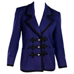 Purple & Black Vintage Yves Saint Laurent Wool Blazer