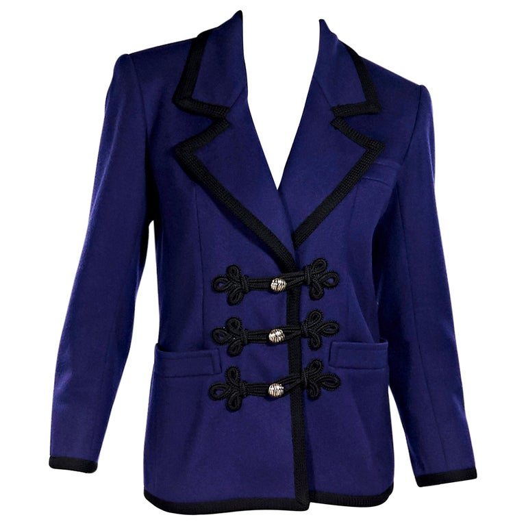 Purple and Black Vintage Yves Saint Laurent Wool Blazer at 1stDibs ...