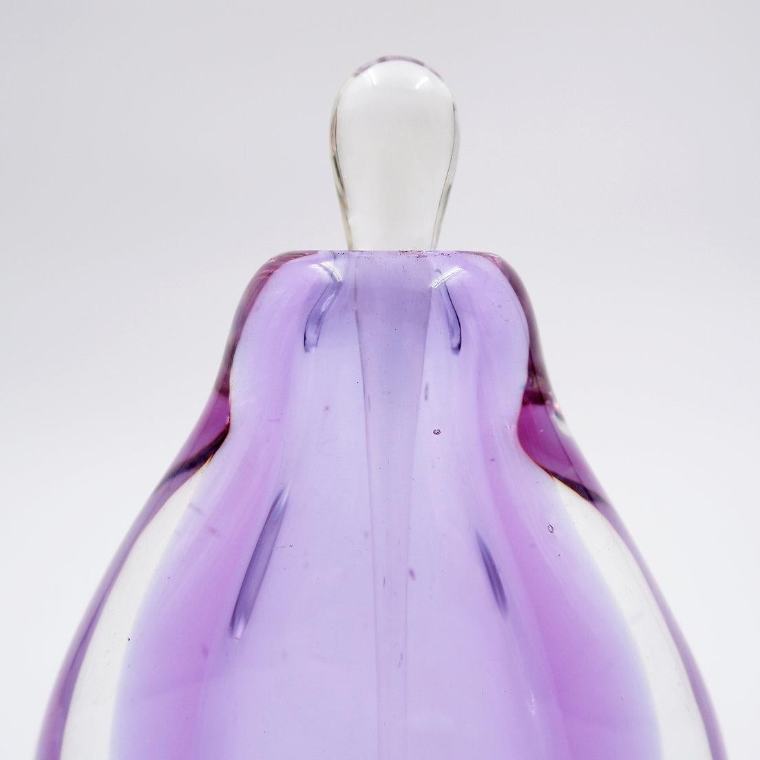 Bottiglia per profumo in vetro soffiato viola 