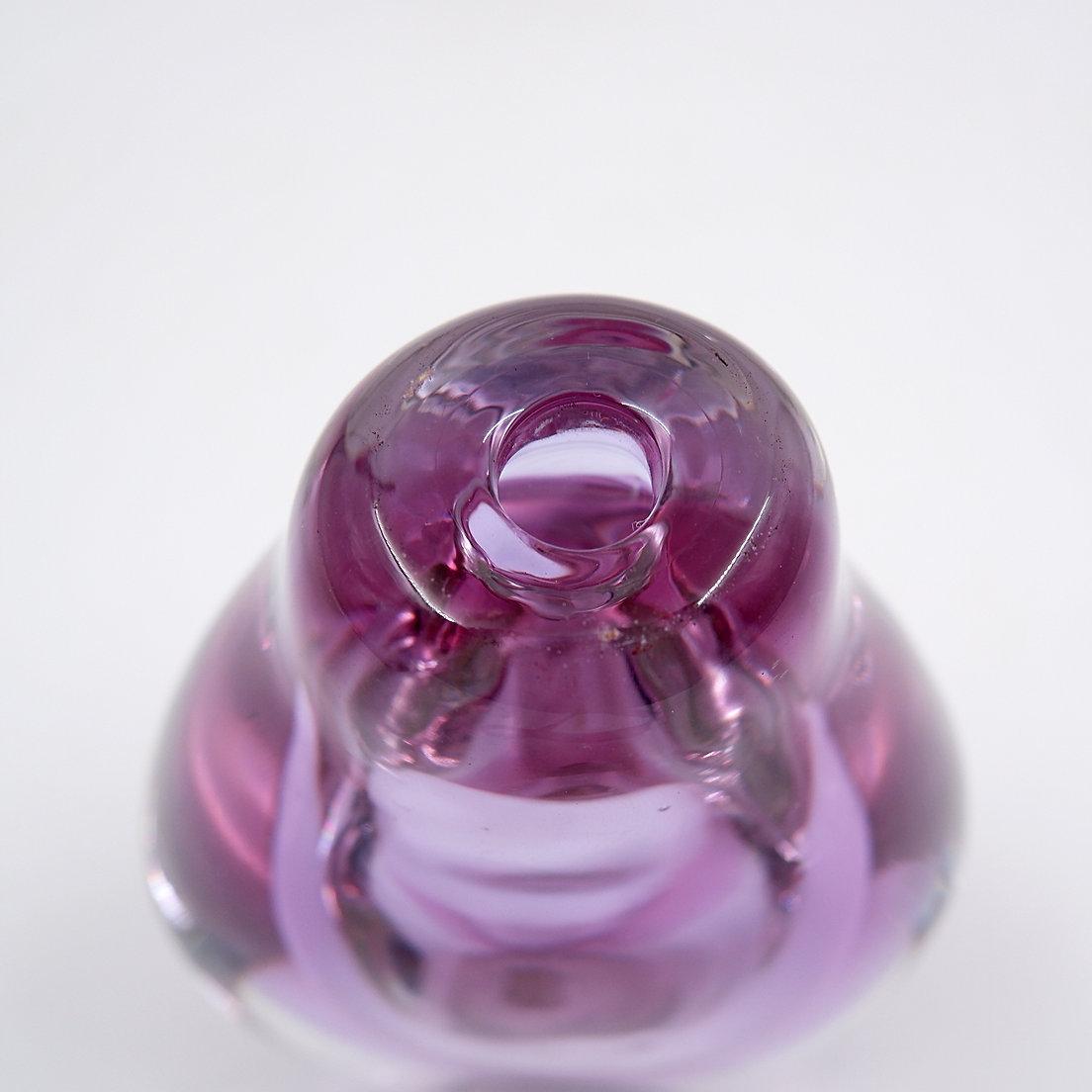Bottiglia per profumo in vetro soffiato viola 