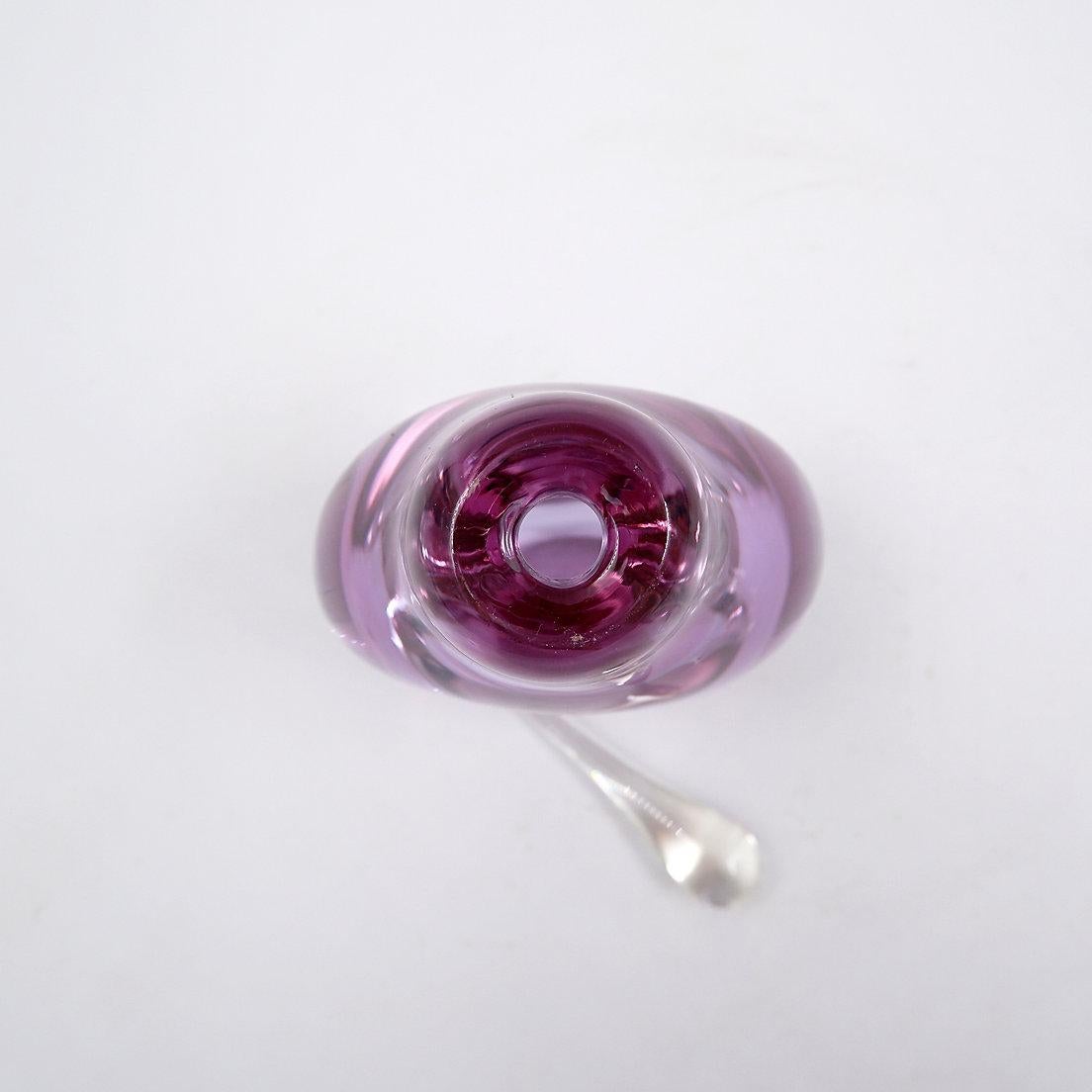Bottiglia per profumo in vetro soffiato viola 