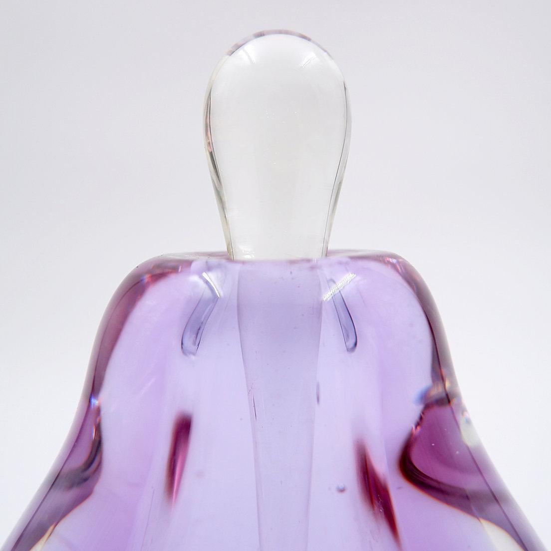 Bottiglia per profumo in vetro soffiato viola 