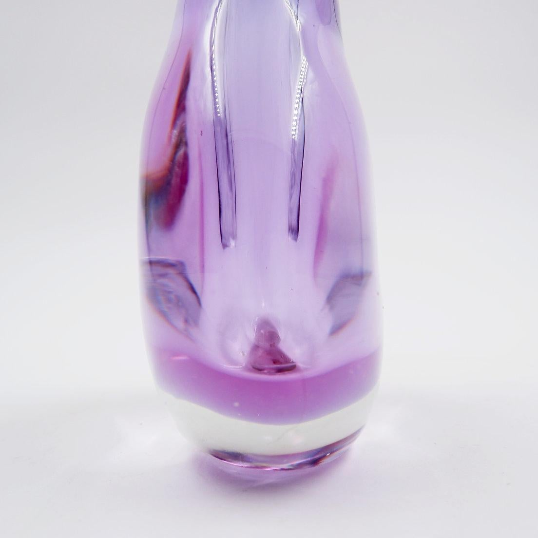 Bottiglia per profumo in vetro soffiato viola 