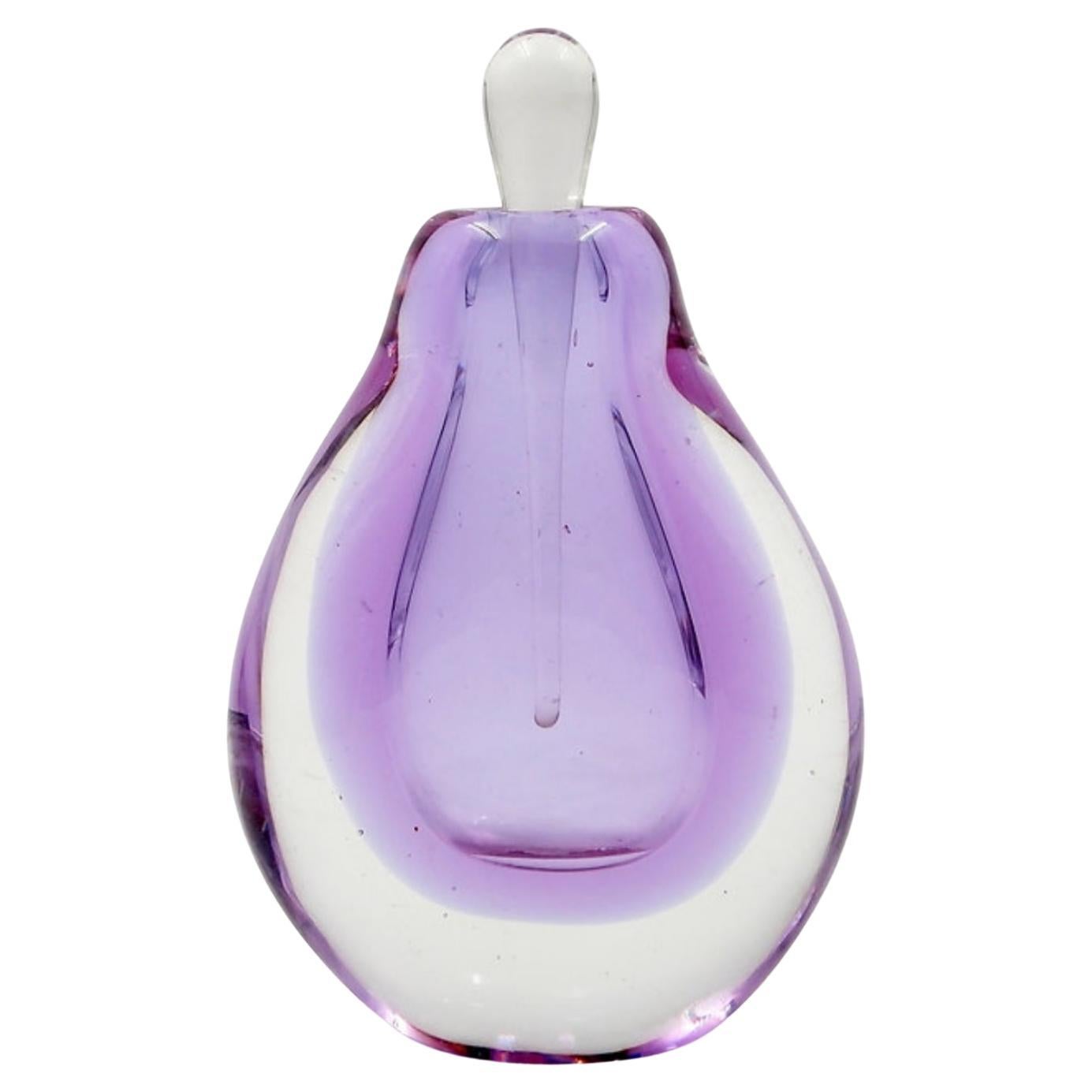 Bottiglia per profumo in vetro soffiato viola "Sommerso in vendita