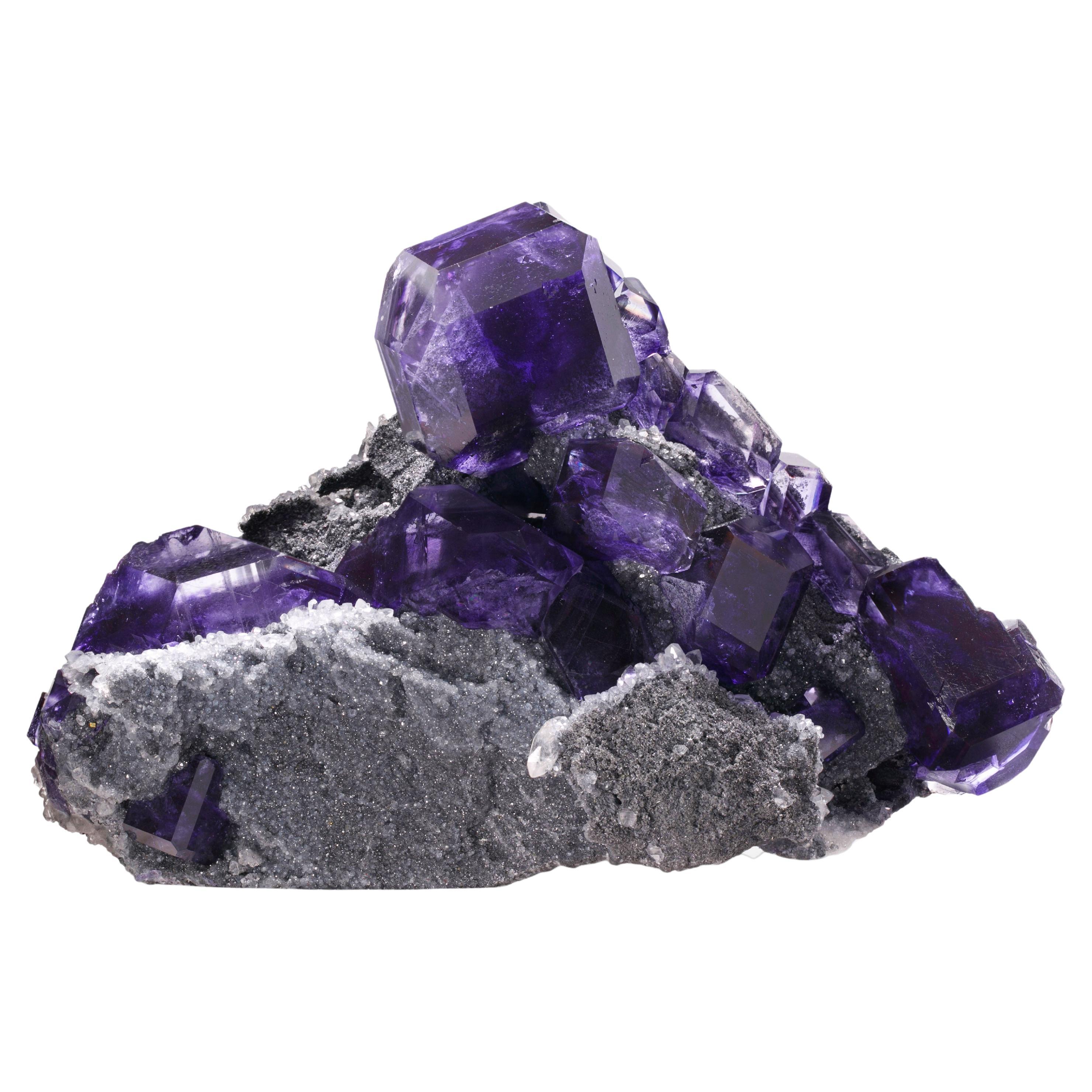 Espécimen mineral de fluorita púrpura / azul - Ciudad de Xiayang, China