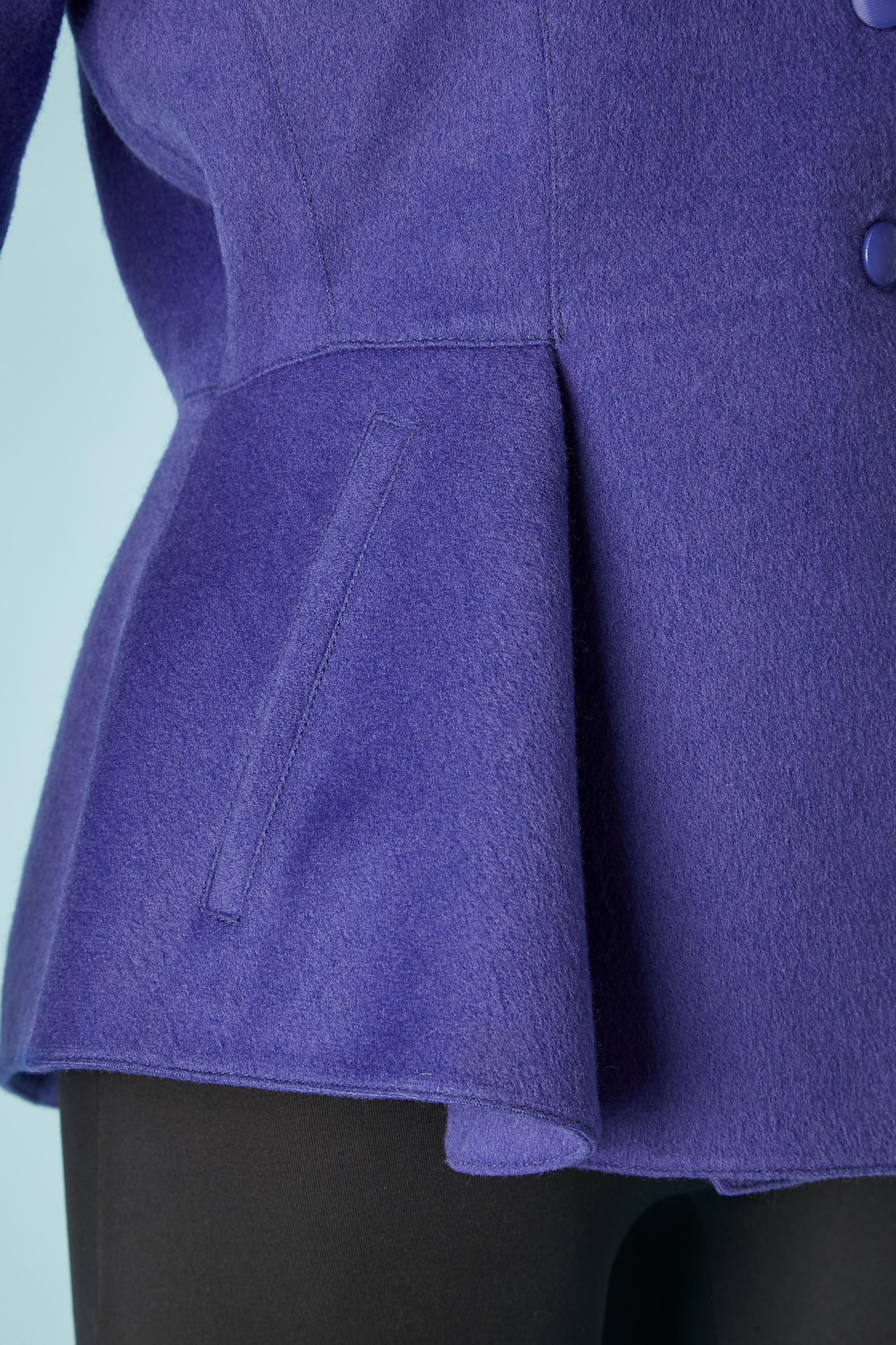 Women's Purple-blue wool single- breasted jacket Thierry Mugler Paris For Sale