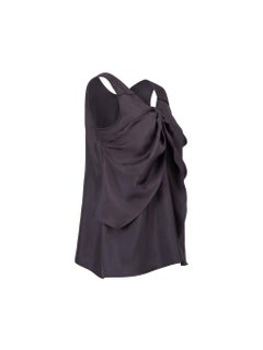 Purple Bow Draped Accent Tank Top Size S
