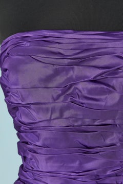 Purple bustier cocktail dress Victor Costa for Saks Fifth Avenue Circa 1980's