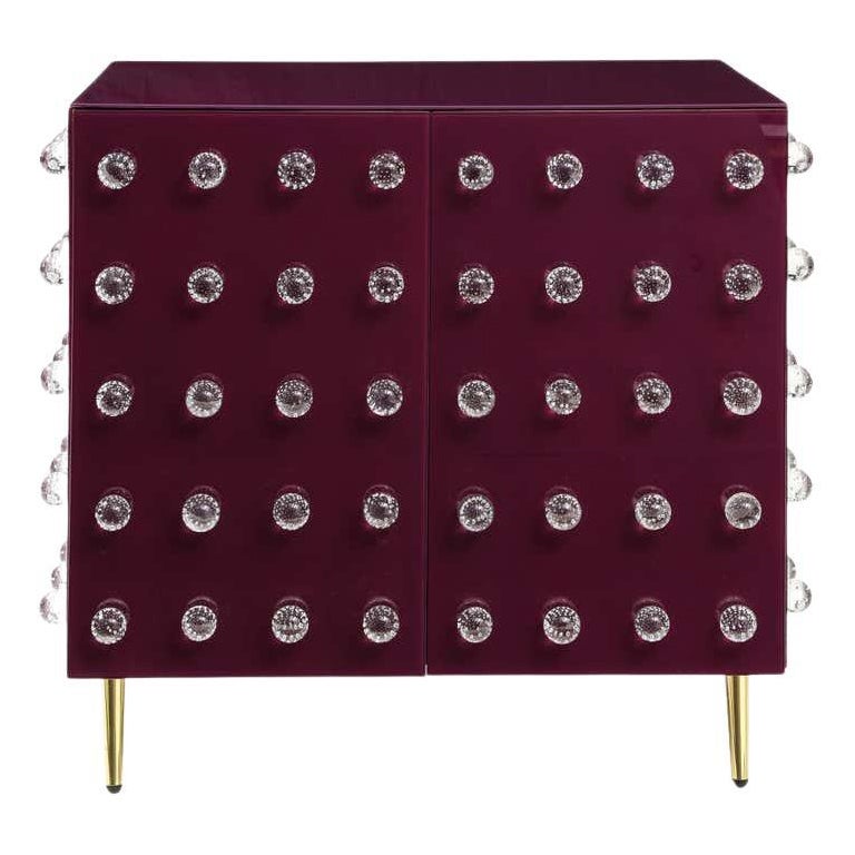 Purple  Cabinet in Murano Glass Made in Italy Available in vendita