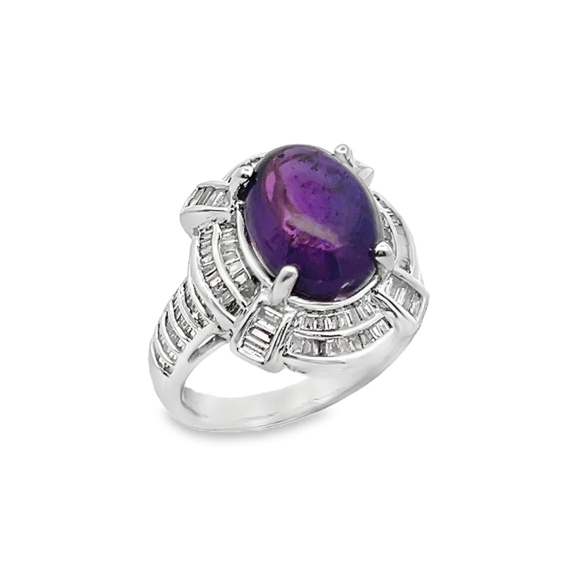 Purple Cabochon Sapphire Ring For Sale 5