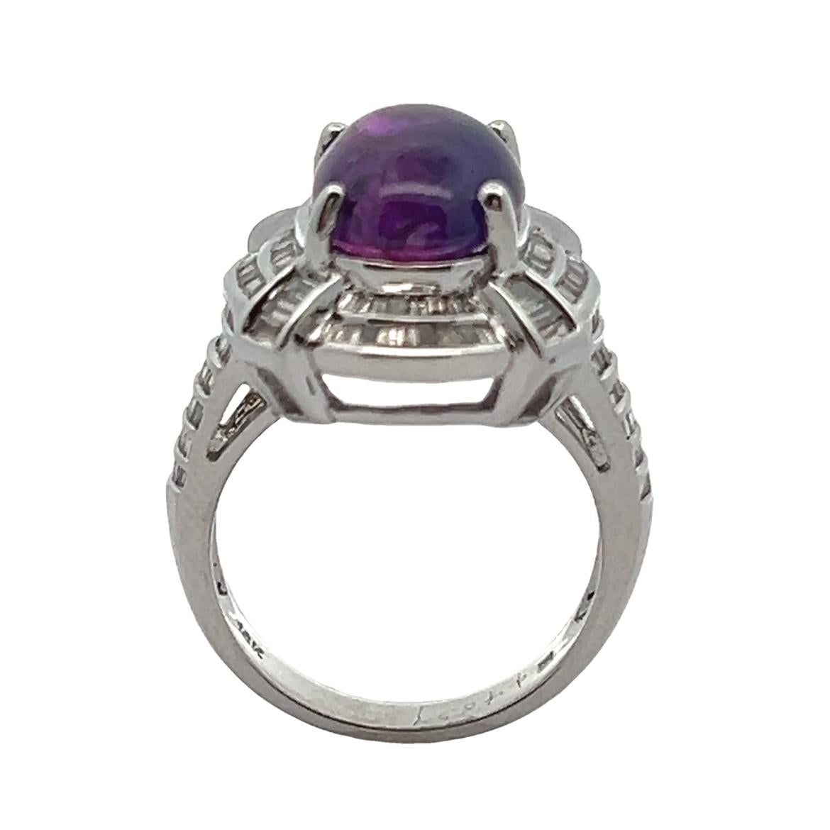 Women's Purple Cabochon Sapphire Ring For Sale