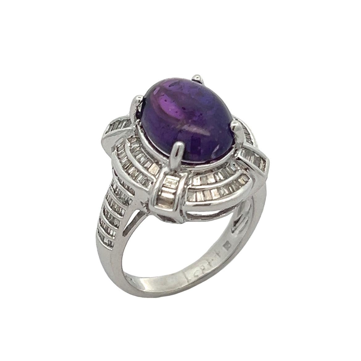 Purple Cabochon Sapphire Ring For Sale 2