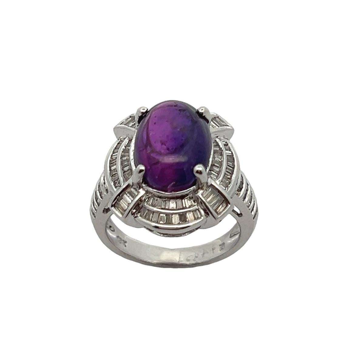 Purple Cabochon Sapphire Ring For Sale 3