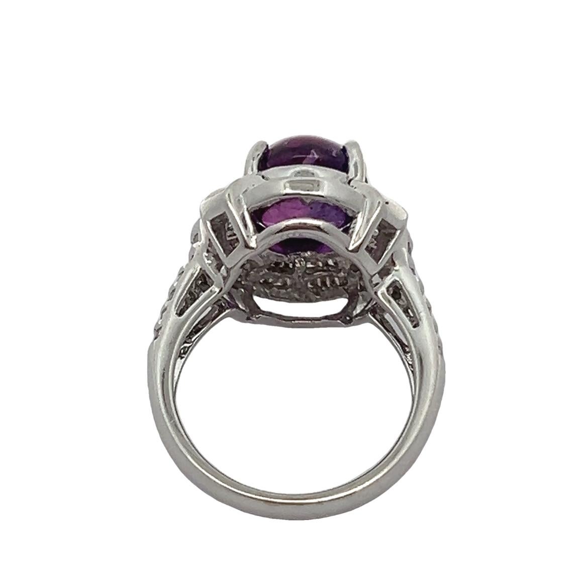 Purple Cabochon Sapphire Ring For Sale 4