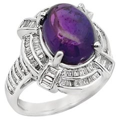 Purple Cabochon Sapphire Ring