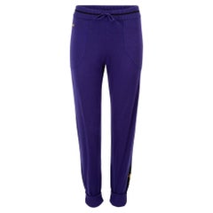 Purple Cashmere Knitted Track Trousers Size M