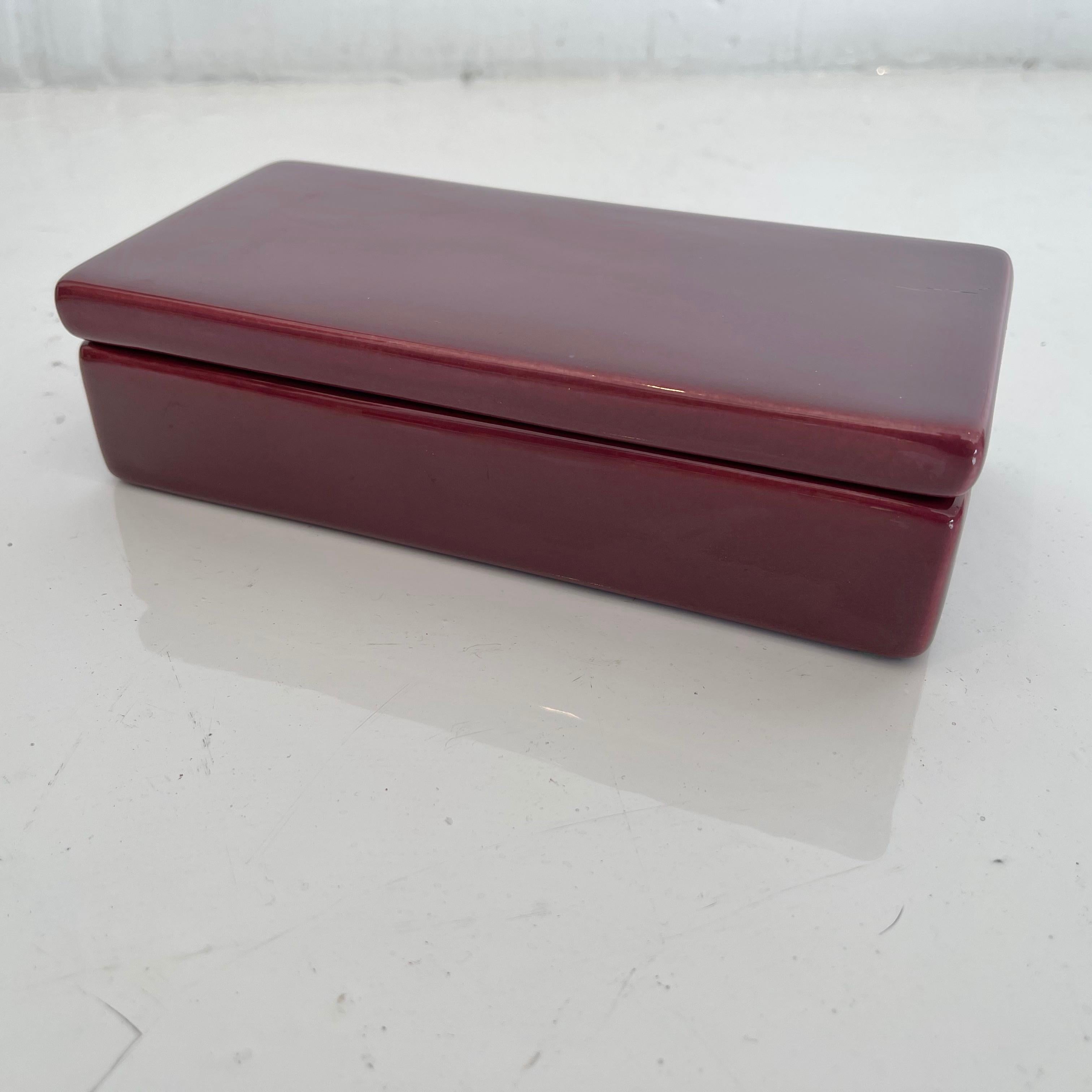 Italian Purple Ceramic Box For Sale