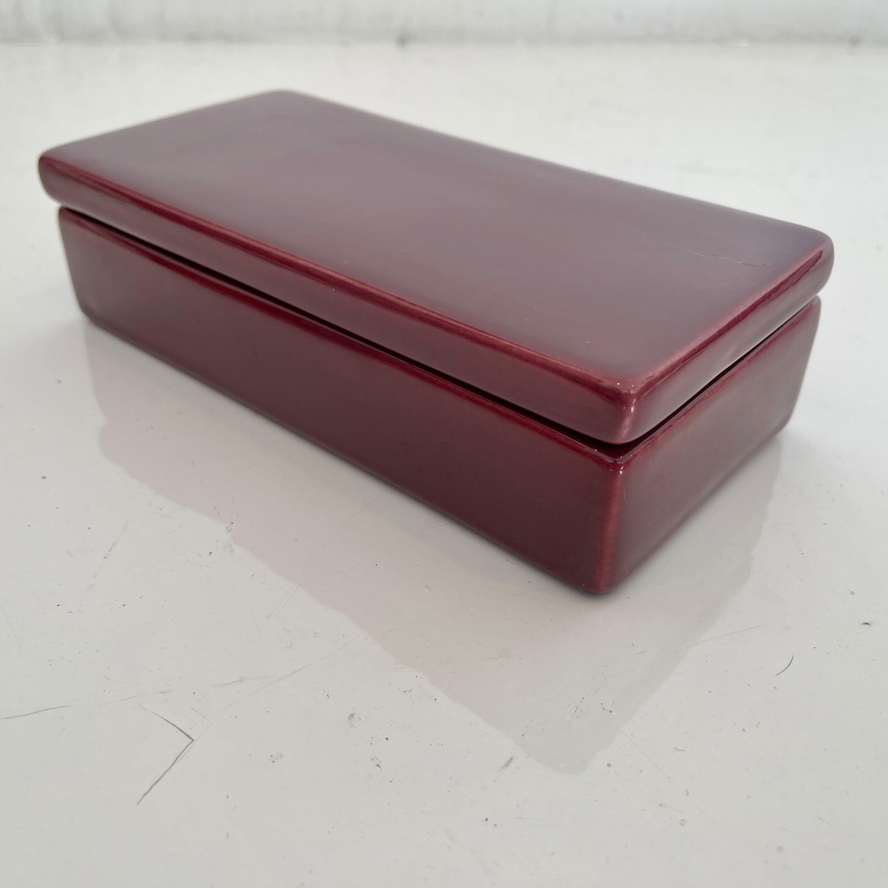 Late 20th Century Purple Ceramic Box For Sale