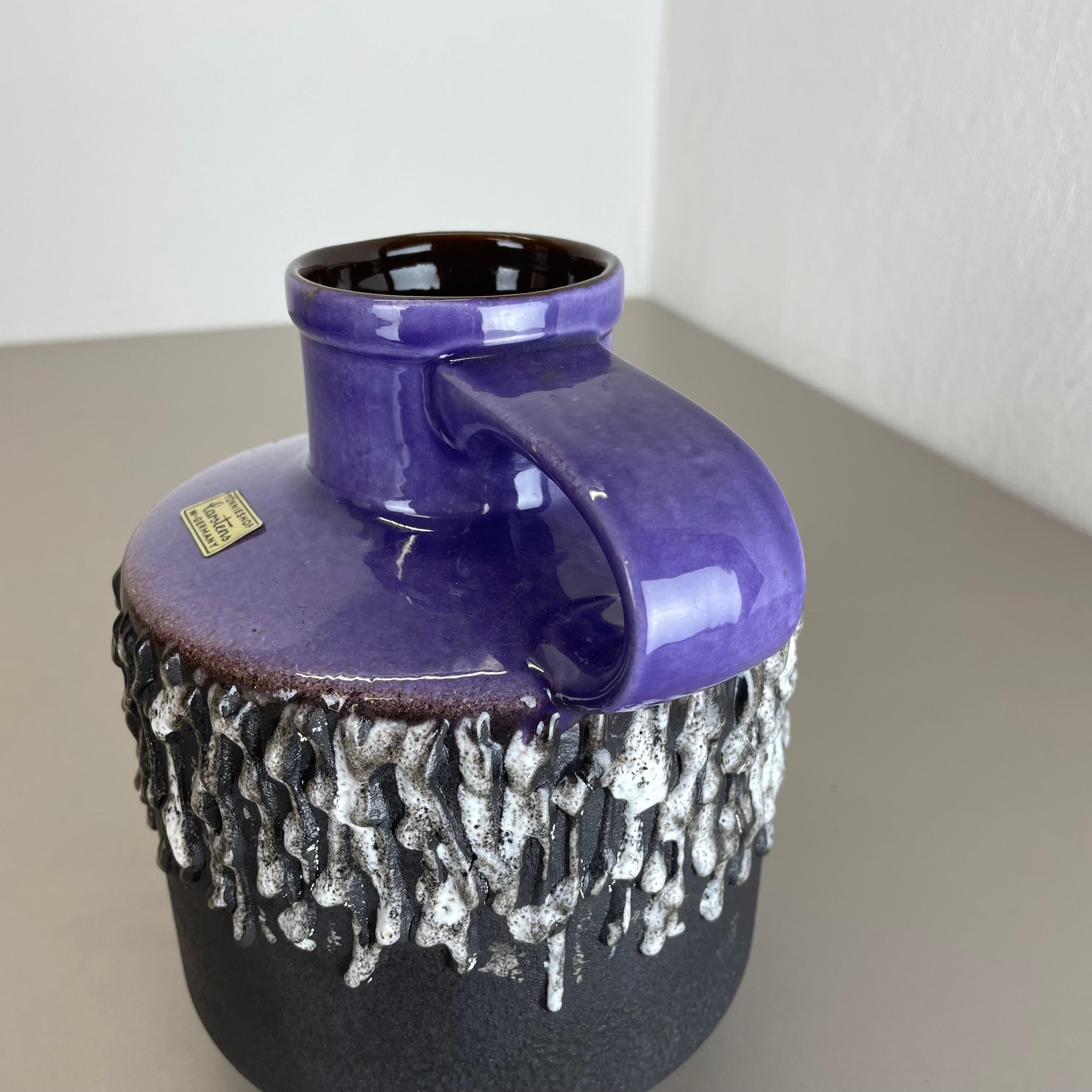 Purple Ceramic Brutalist Vase Fat Lava Carstens Tönnieshof, Germany, 1970s 7