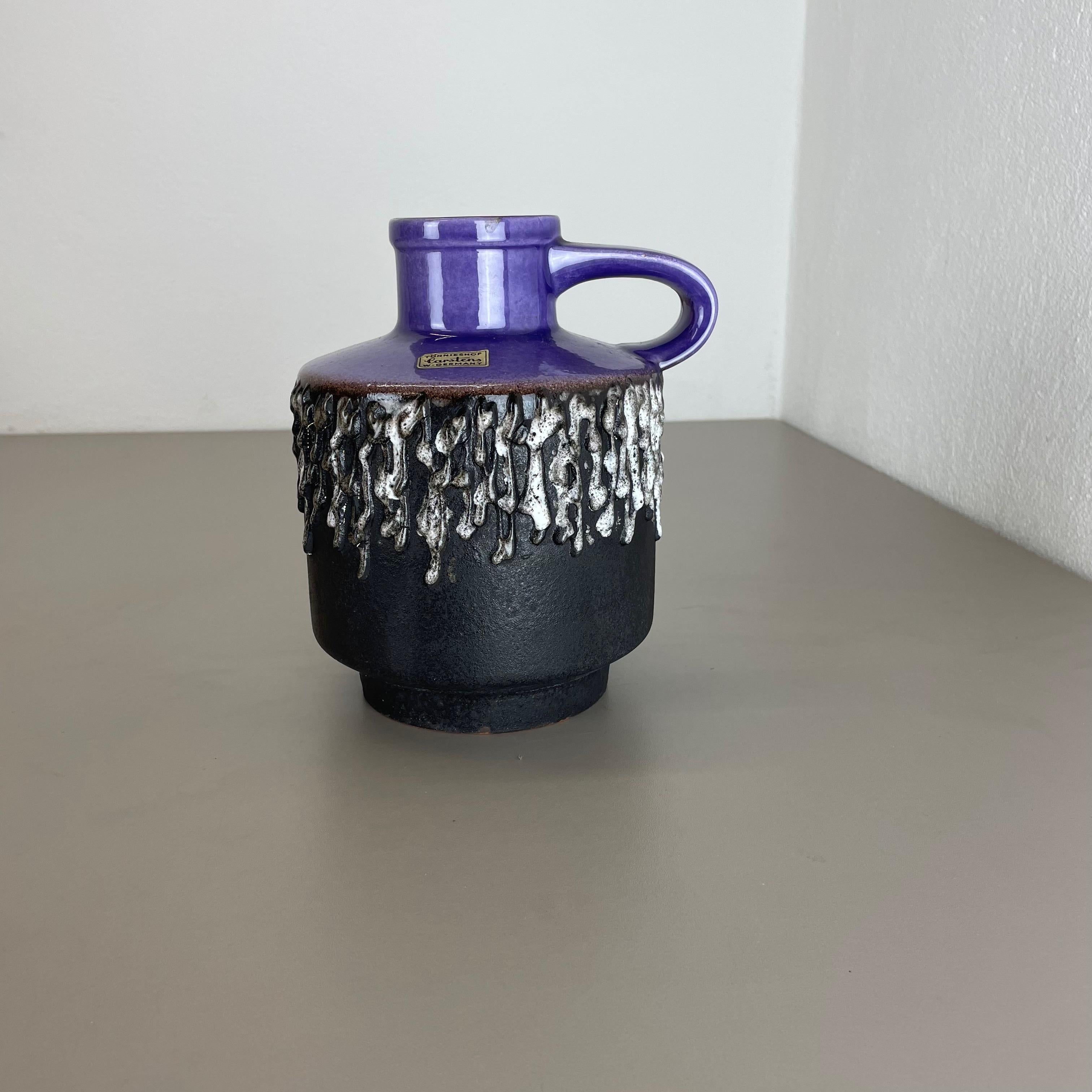Article:

ceramic pottery vase.


Origin:

Germany.


Producer:

Carstens Tönnieshof, Germany.


Decade:

1970s.


This original vintage pottery object was designed and produced by Cartens Tönnieshof in the 1970s in Germany. It