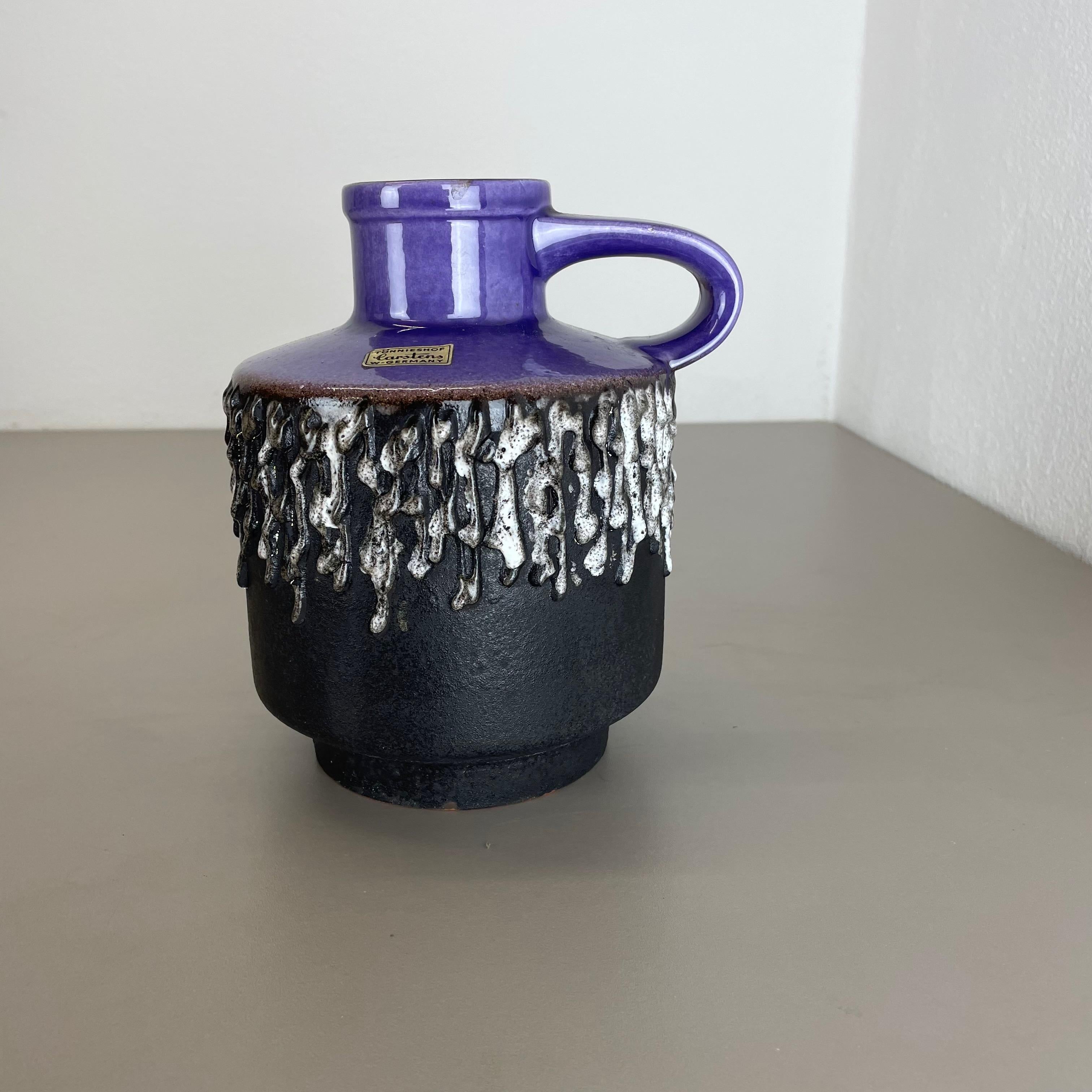 Mid-Century Modern Purple Ceramic Brutalist Vase Fat Lava Carstens Tönnieshof, Germany, 1970s