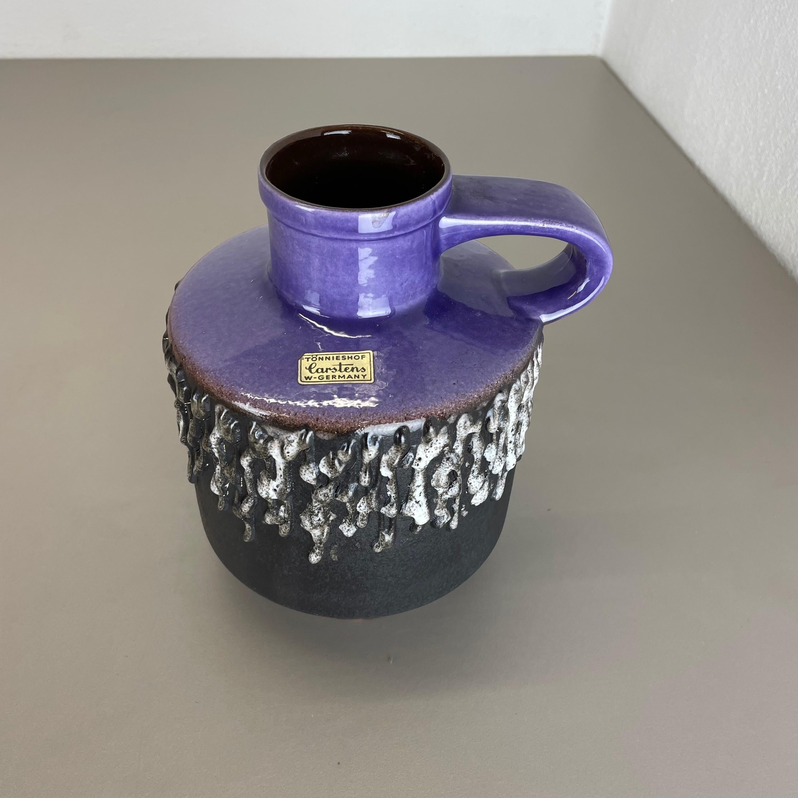 Purple Ceramic Brutalist Vase Fat Lava Carstens Tönnieshof, Germany, 1970s 1