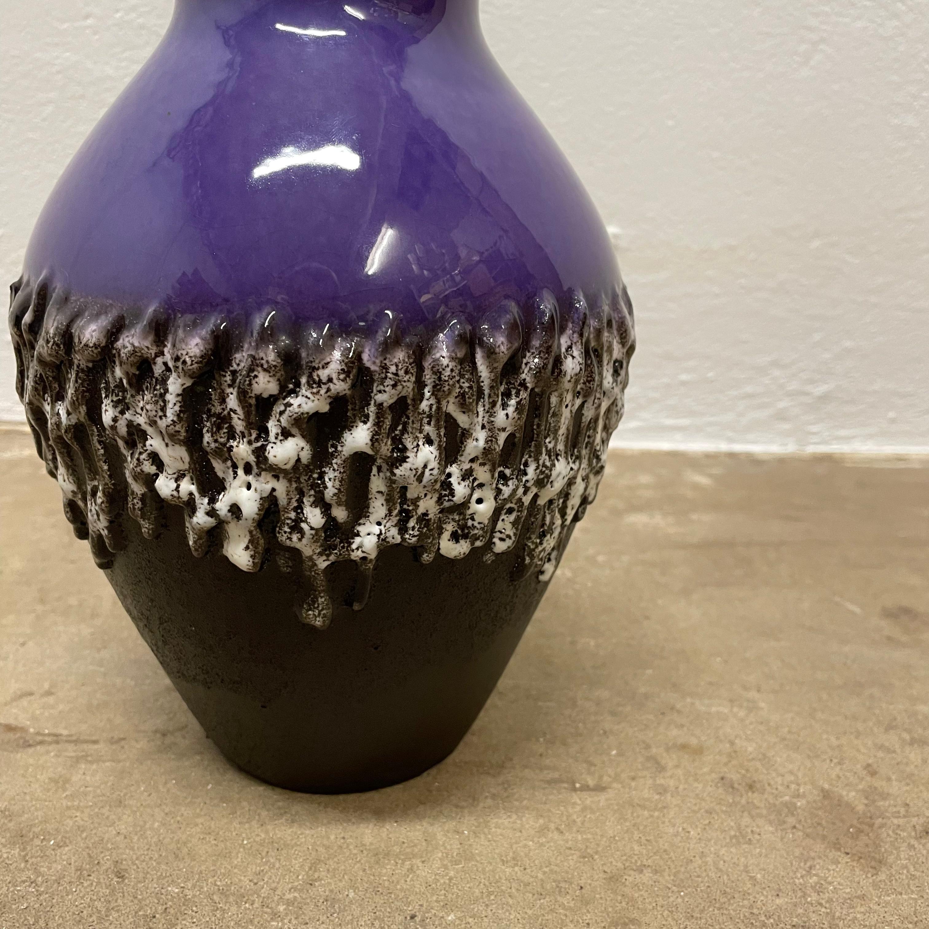 Purple Ceramic Brutalist Vase Fat Lava Carstens Tönnieshof, Germany, 1970s For Sale 1