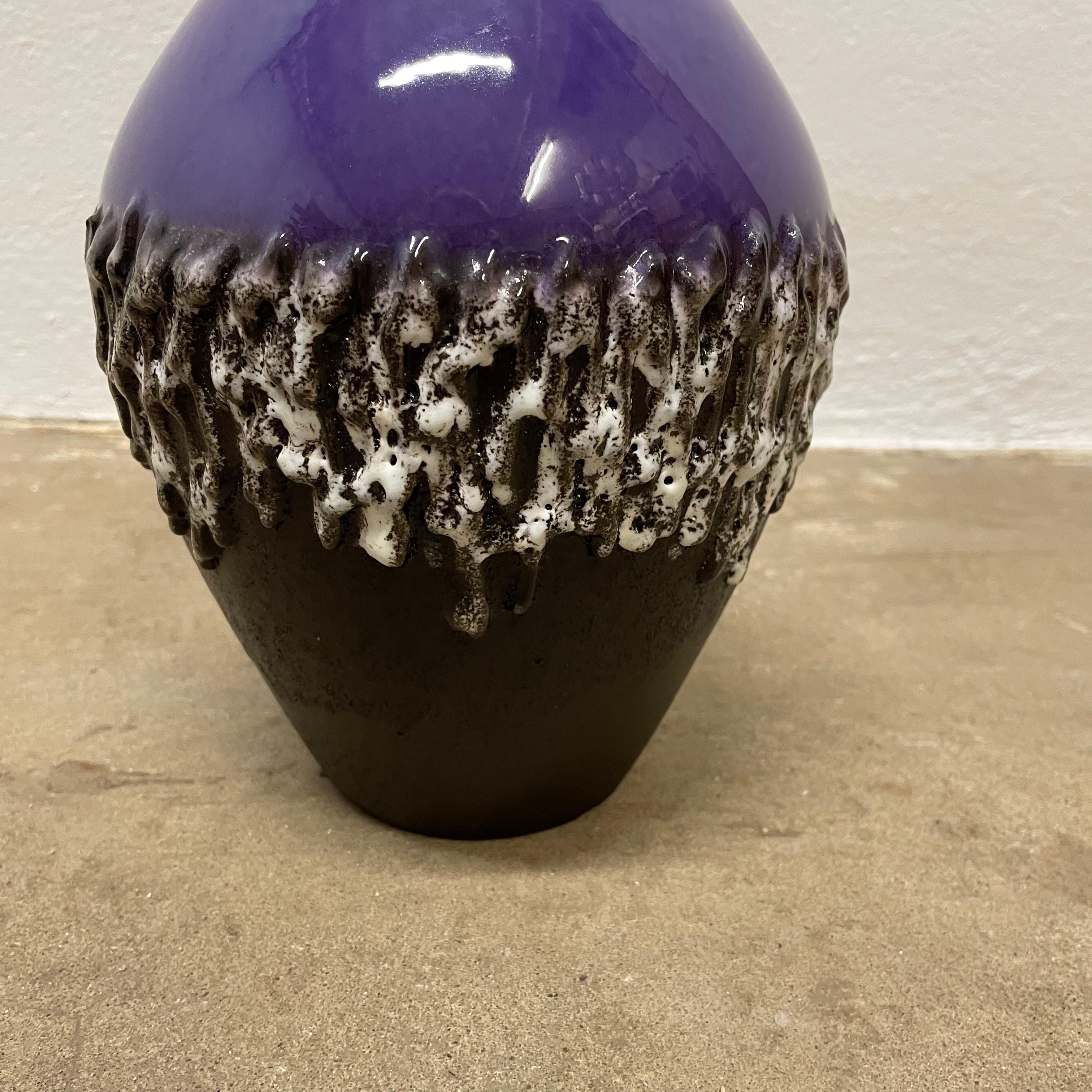 Purple Ceramic Brutalist Vase Fat Lava Carstens Tönnieshof, Germany, 1970s For Sale 3