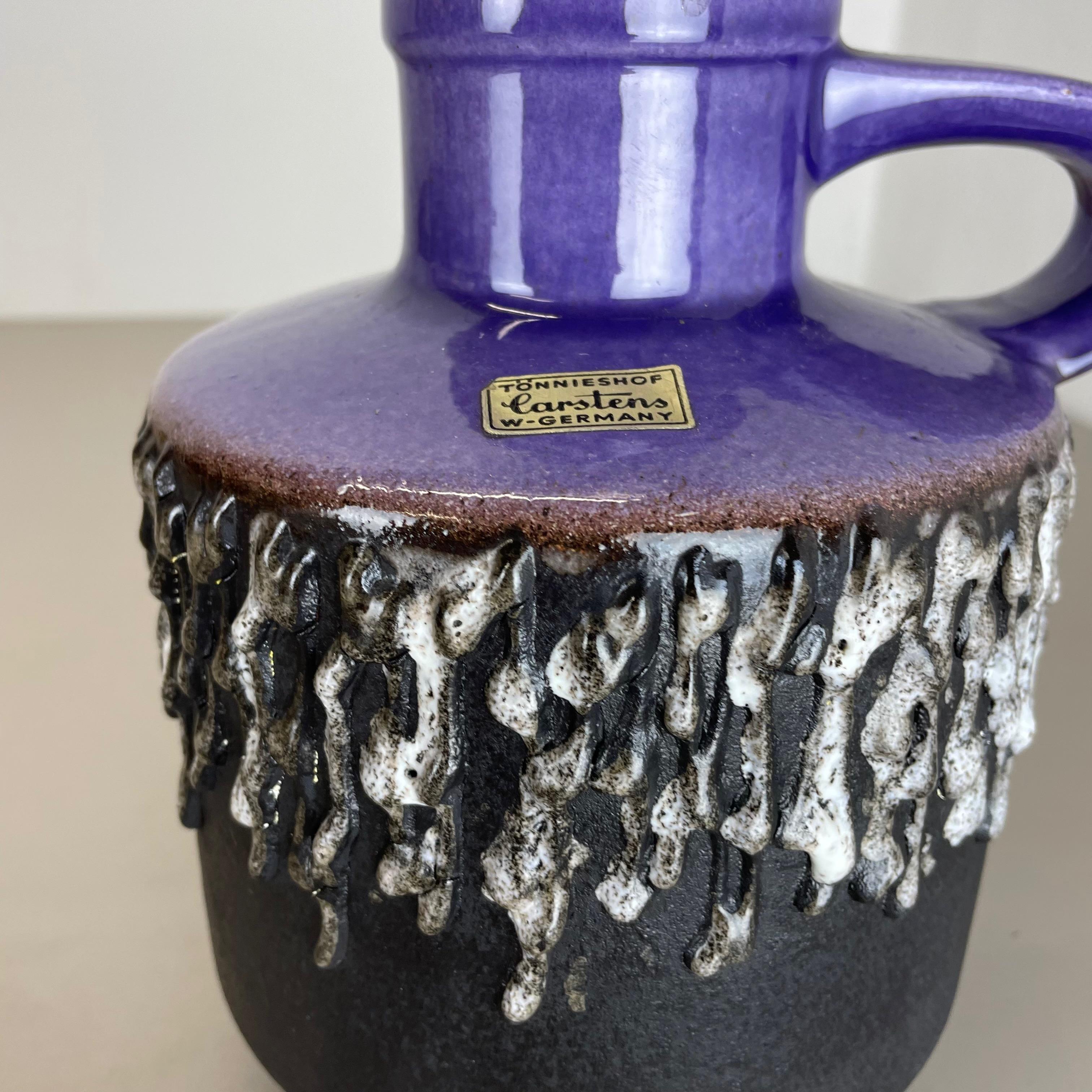 Purple Ceramic Brutalist Vase Fat Lava Carstens Tönnieshof, Germany, 1970s 4