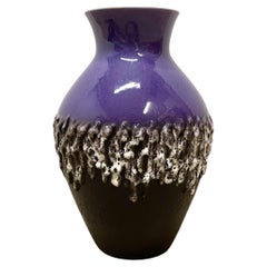 Vintage Purple Ceramic Brutalist Vase Fat Lava Carstens Tönnieshof, Germany, 1970s