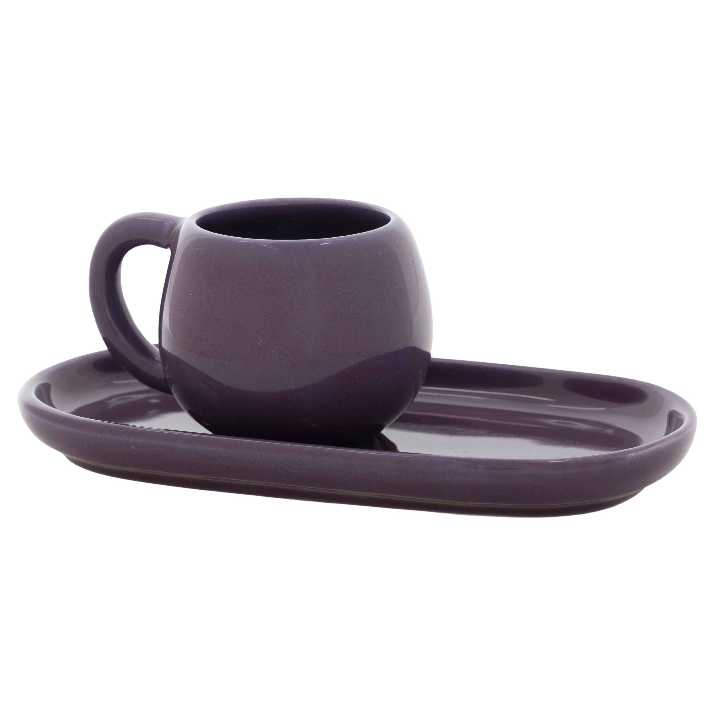 Juego de Taza para Espresso de Cerámica Violeta 0103