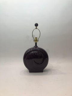 Purple Ceramic Table Lamp 1980s Pierre Cardin Vintage Hollywood Regency