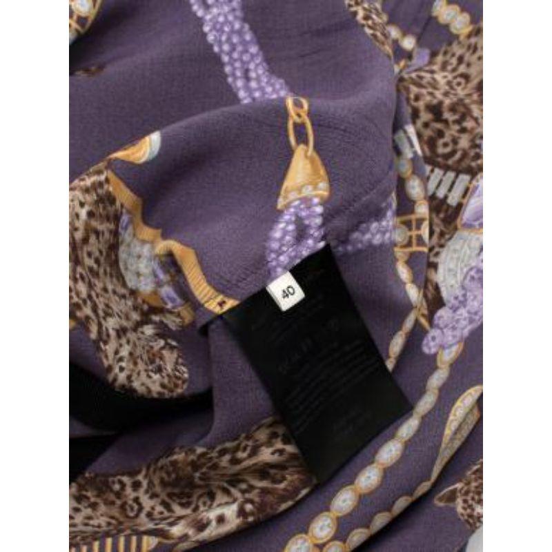 Purple chains print silk cocktail dress For Sale 3