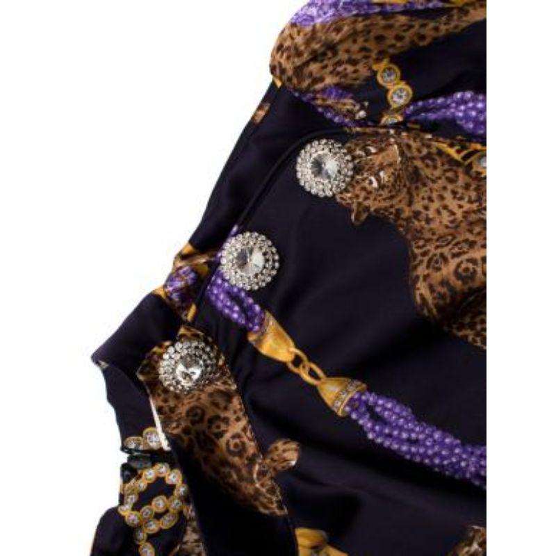 Purple chains print silk cocktail dress In Good Condition For Sale In London, GB