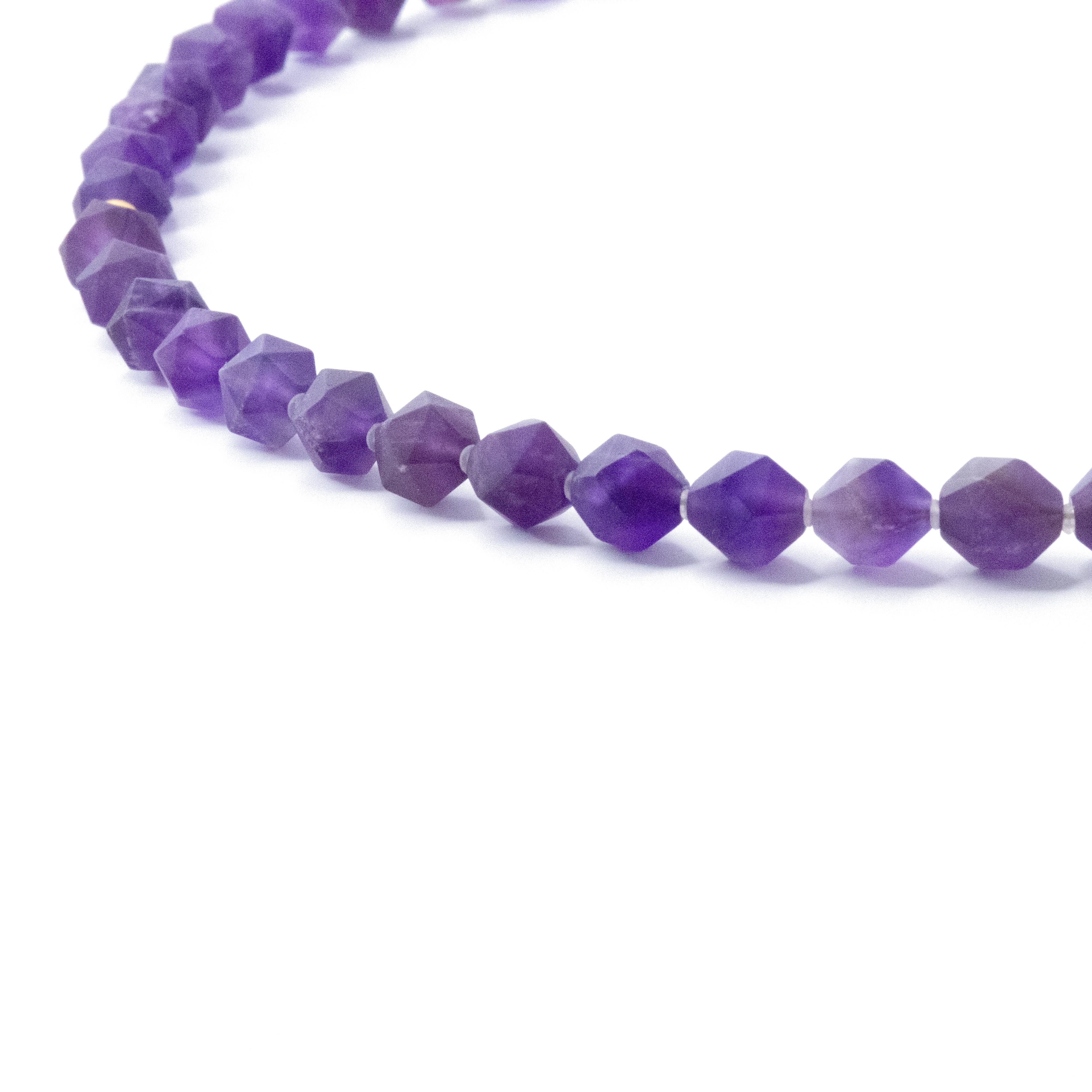 Purple Chalcedony Beaded Necklace - by Bombyx House In New Condition For Sale In Westport, CT