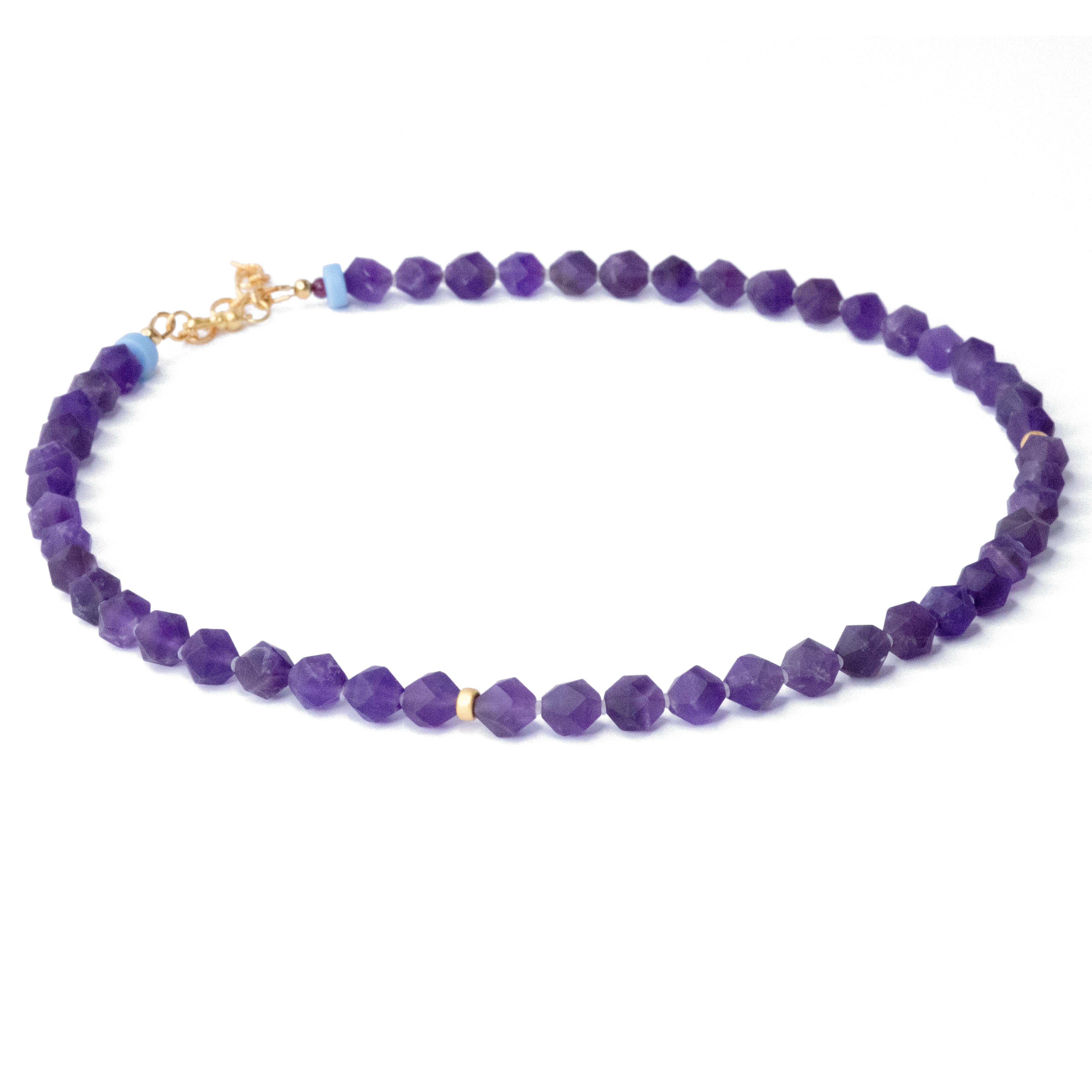 Women's Purple Chalcedony Beaded Necklace - by Bombyx House For Sale