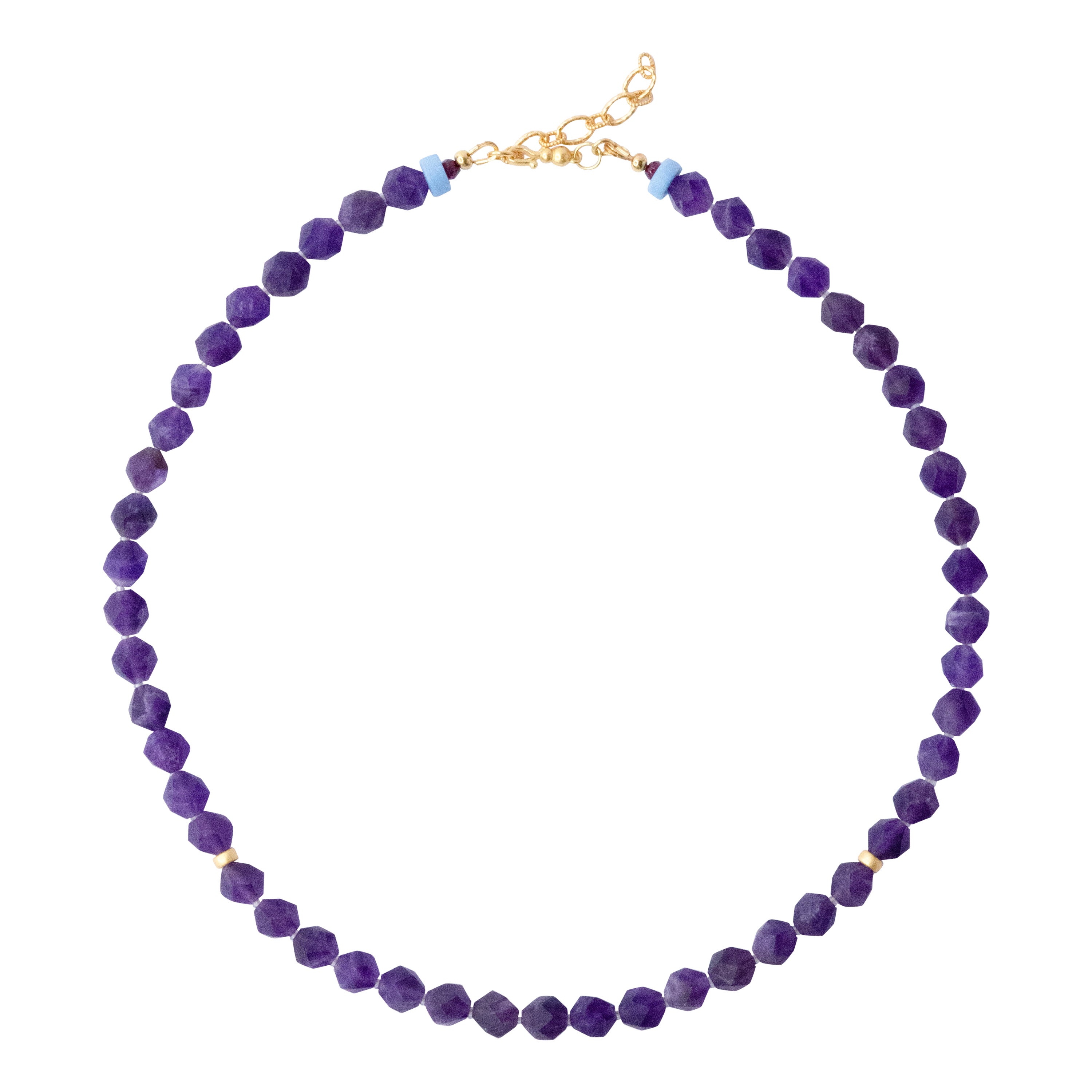 Collier de perles en calcédoine mauve - par Bombyx House