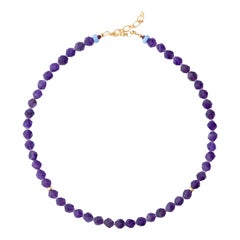 Purple Chalcedony Beaded Necklace - by Bombyx House