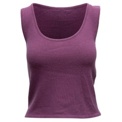 Purple Chanel Fall/Winter 2003 Sleeveless Cashmere Top Size FR 42