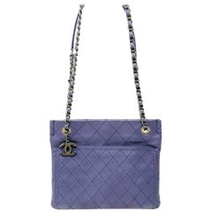 Purple Chanel Flat Quilted Classic Crossbody